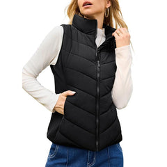 💖 Hot SPRZEDAŻ 50% zniżki ✨️Womens Bez rękawów Zip Up Puffer Vest 💗-Cozy bez objętości