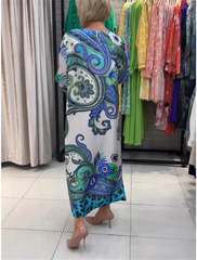 [S-3XL] Modna i wygodna niebieska i biała sukienka porcelanowa