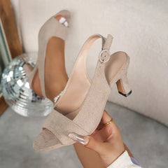 Eleganckie obcasy na kostce dla kobiet