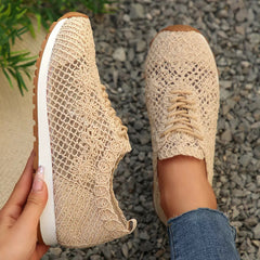 Elegancka koronkowa, oddychająca oddychająca poślizg na ortopedycznych trampkach