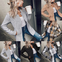 🍂 Autumn gorąca wyprzedaż 49% zniżki 🎉 solidne kieszonkowe kieszonki z długim rękawem otwartym przednim płaszczem przedniego