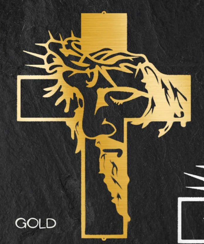 NA SPRZEDAŻ🔥Jezus Krzyż Metalowy Znak Chrystus Dekoracja ścienna