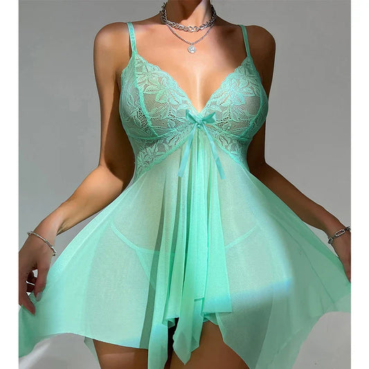 Spinni™ Lace Suspender Babydoll Night Set