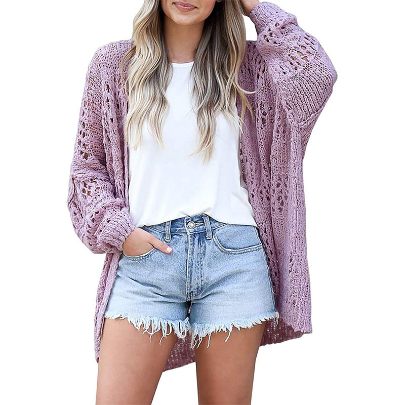 💖Kardiganowy sweter z długim rękawem