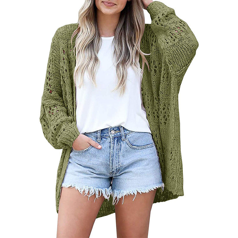 💖Kardiganowy sweter z długim rękawem
