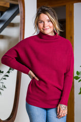 SWEATER ZEN RIB DOLMAN (CABERNET)
