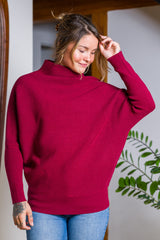 SWEATER ZEN RIB DOLMAN (CABERNET)