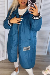 Damski długi płaszcz z kapturem na co dzień