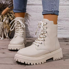 Damskie botki na grubej platformie