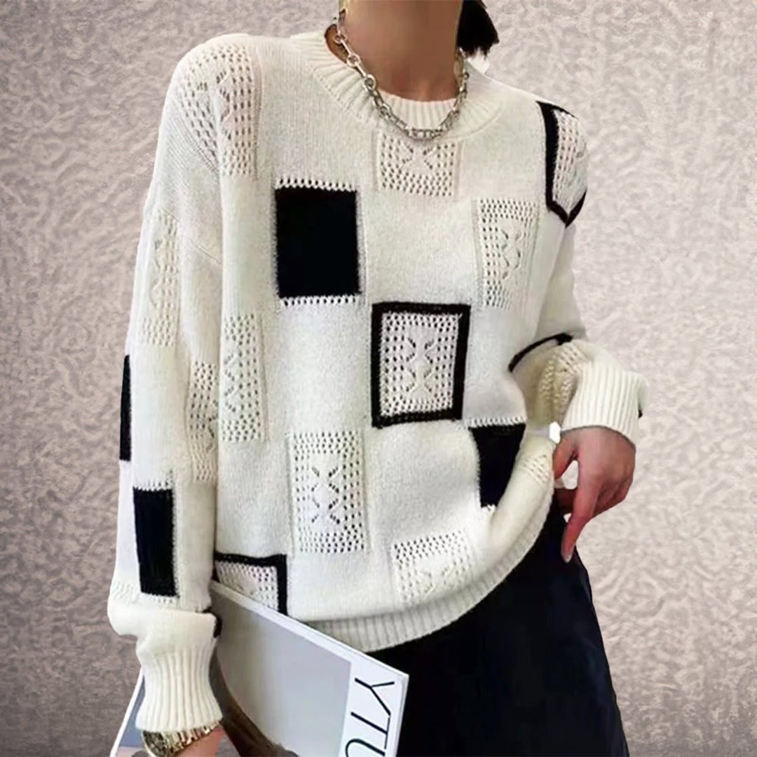 Elegancki sweter zimowy o stylowym kroju i uniwersalnym kroju