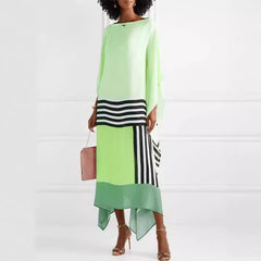 Kaftan w różowe cukierkowe paski