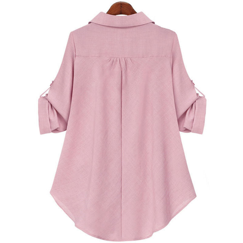 🌸🌿Moda uliczna V-ring dla kvinnor casual, luźna, wygodna koszula⭐