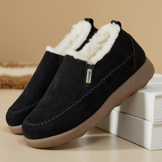 [35-41]Nowe zimowe damskie aksamitne buty śniegowe z grubą podeszwą i wykończeniem antypoślizgowym