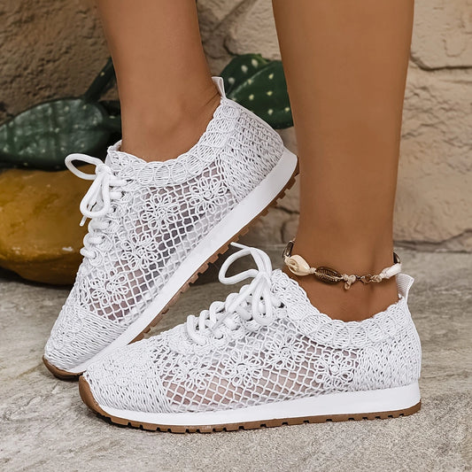 Elegancka koronkowa, oddychająca oddychająca poślizg na ortopedycznych trampkach