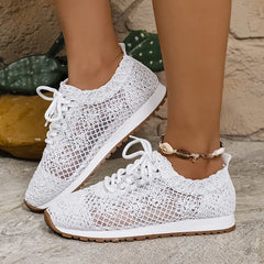 Elegancka koronkowa, oddychająca oddychająca poślizg na ortopedycznych trampkach