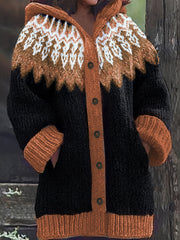 [S~5XL]✨Elegant retro printed colorful hooded jacket