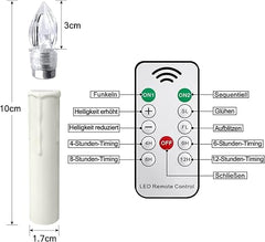 🎄Wireless Flameless Candles with Remote Control Timer and Clips
