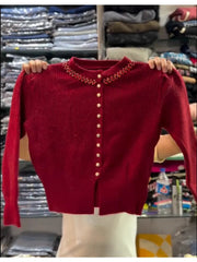 Wygodny i luksusowy damski kardigan zdobiony kryształkami