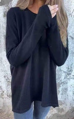 🌹Damskie bluzki z okrągłym dekoltem i długim rękawem