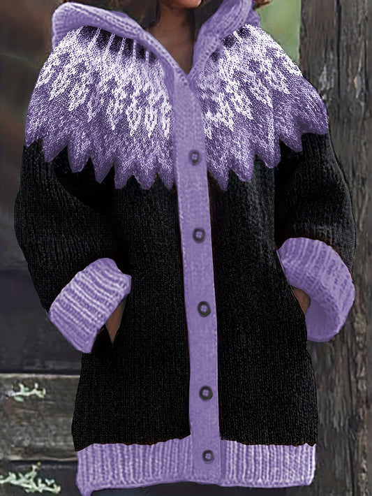 [S~5XL]✨Elegant retro printed colorful hooded jacket