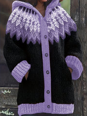 [S~5XL]✨Elegant retro printed colorful hooded jacket