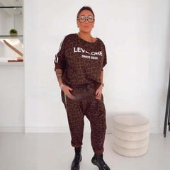 💜Ostatni dzień promocji - 50% zniżki 💜 Elegancki komplet damski ze wzorem w panterkę