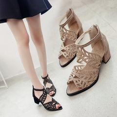 Nowe damskie buty na wysokim obcasie w stylu boho