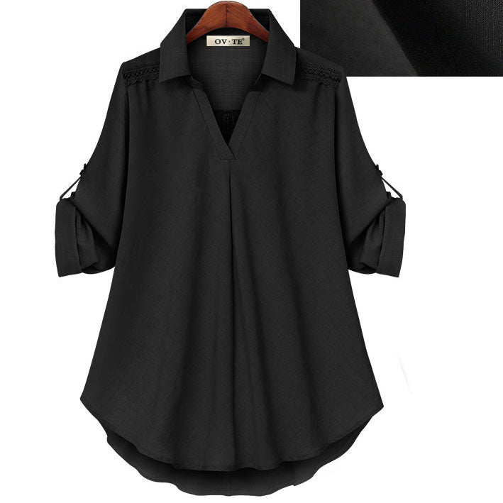 🌸🌿Moda uliczna V-ring dla kvinnor casual, luźna, wygodna koszula⭐
