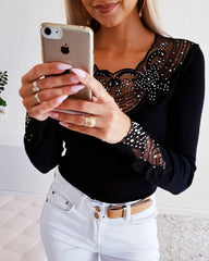 Damski top z siateczki Diamond Slim Fit