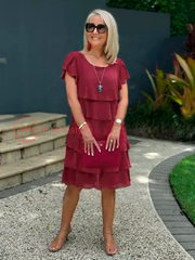 Luźna sukienka z szyfonową sukienką