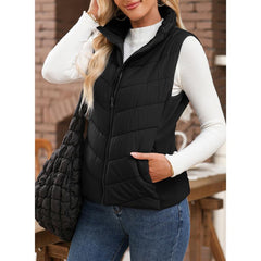💖 Hot SPRZEDAŻ 50% zniżki ✨️Womens Bez rękawów Zip Up Puffer Vest 💗-Cozy bez objętości