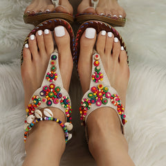 Eleganckie kobiety-chicki z płaski sandały nonestone