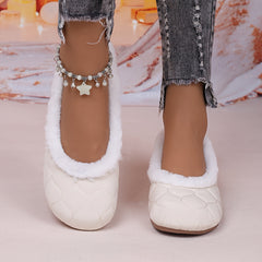 🔥Promocja ostatniego dnia 50% ZNIŻKI - modne damskie pluszowe buty na płaskiej podeszwie Mary Jane