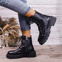 Damskie botki na grubej platformie