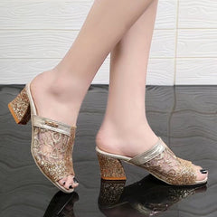 😍Ostatni dzień 50% ZNIŻKI😍 - Damskie sandały zdobione brokatowymi cekinami