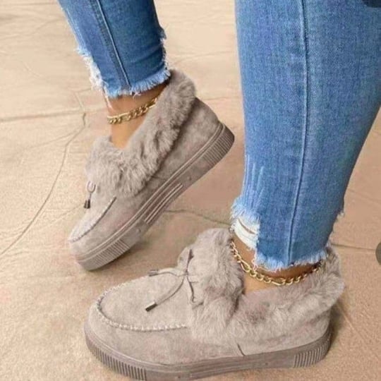 🔥Damskie buty z grubej, ciepłej bawełny, z okrągłym noskiem i polarem