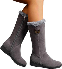 Damskie buty zimowe do połowy łydki, ciepłe, wyściełane śniegowce