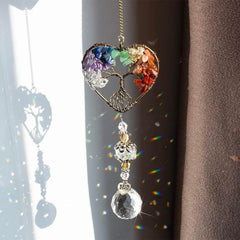 Kryształowy dzwonek wietrzny Drzewo życia Suncatcher