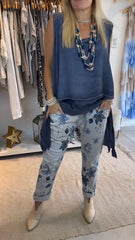 Damski top na co dzień w jednolitym kolorze, bez rękawów, z nieregularnym brzegiem