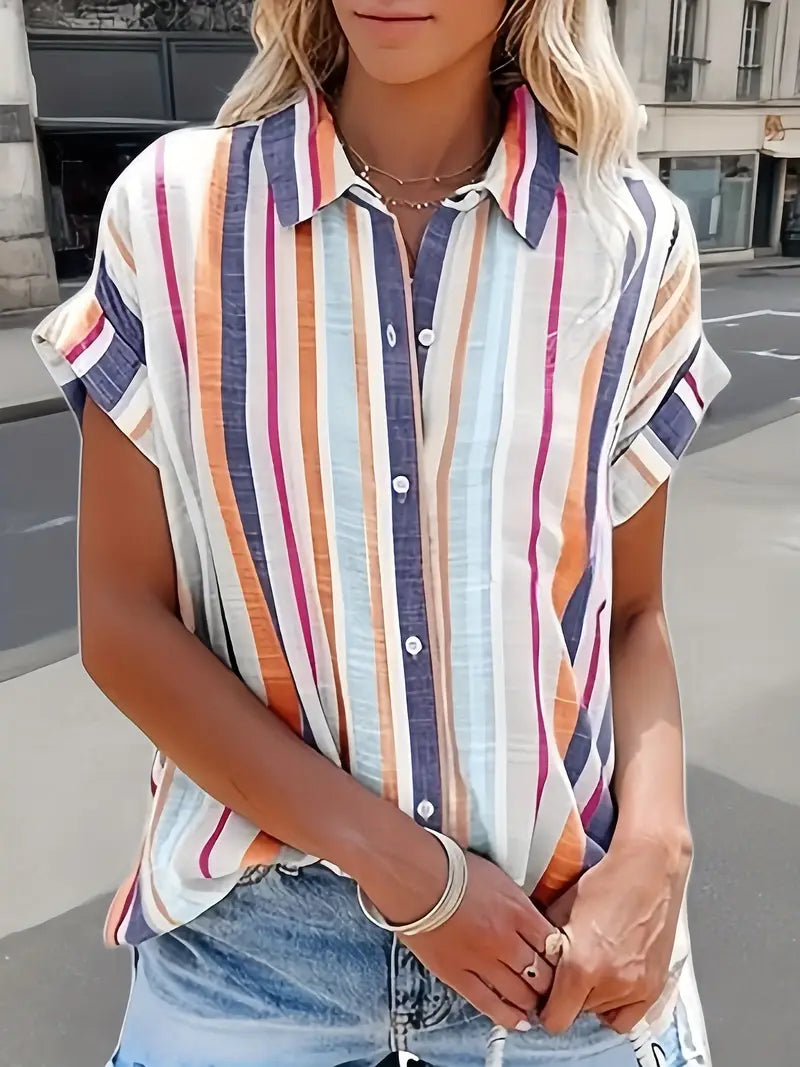 Elegancka koszula z krótkim rękawem damskim