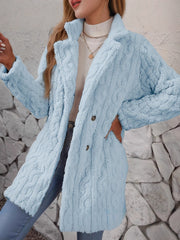 [S-3XL]2025 Nowy pluszowy, ciepły, dwurzędowy wełniany płaszcz