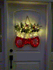 🔥Błyszczący świąteczny wianek z rękawiczek ze 120 diodami LED i 10-godzinnym automatycznym timerem