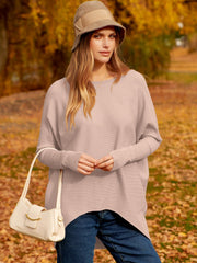 ✨Gorąca wyprzedaż 49% ZNIŻKI⭐Damski, nieregularny, oversize&#39;owy sweter z rękawami nietoperzowymi