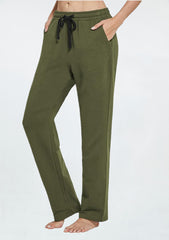 Luźne bawełniane spodnie dresowe jogi