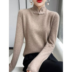 Zimowy sweter z półgolfem w stylu vintage