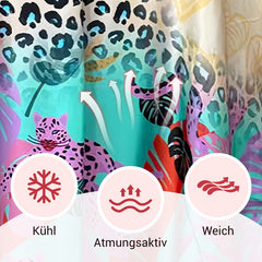 Damska sukienka z krótkim rękawem i nadrukiem w panterkę