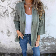 🥰Oferta sezonowa w super niskiej cenie 🥰Damski kardigan na co dzień w jednolitym kolorze z kieszeniami