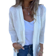 🥰Oferta sezonowa w super niskiej cenie 🥰Damski kardigan na co dzień w jednolitym kolorze z kieszeniami