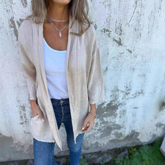 🥰Oferta sezonowa w super niskiej cenie 🥰Damski kardigan na co dzień w jednolitym kolorze z kieszeniami