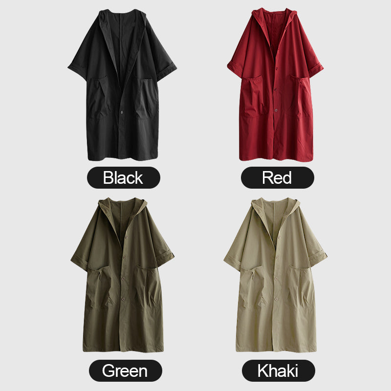 💗 Płaszcz z kapturem z kapturem z dużymi kieszeniami